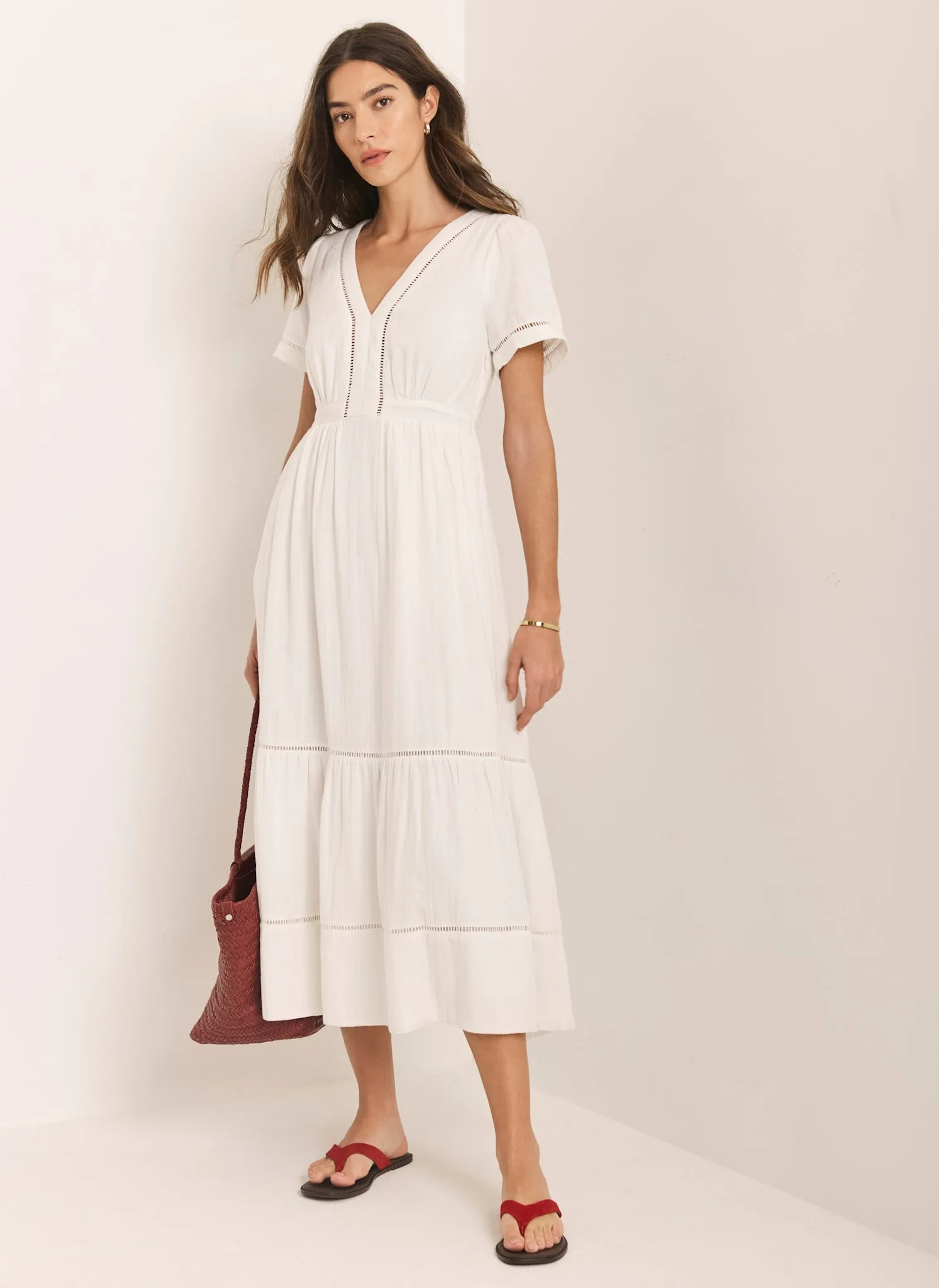 White Cotton Midi Dress sold by Mint Velvet product image thumbnail 2