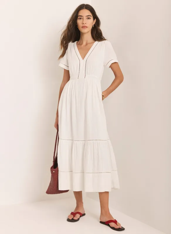 White Cotton Midi Dress sold by Mint Velvet