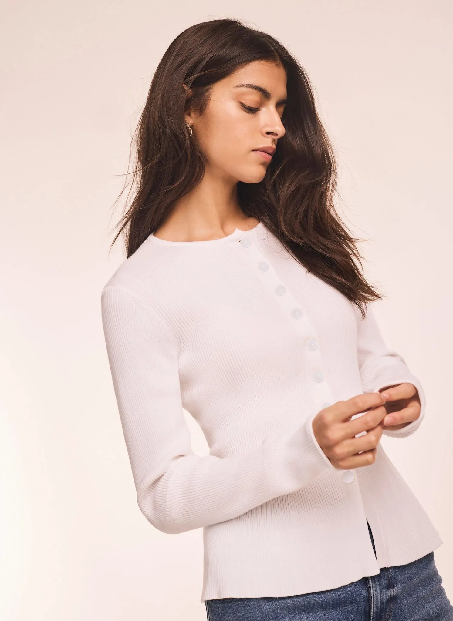 White Peplum Knit Cardigan sold by Mint Velvet product image thumbnail 2