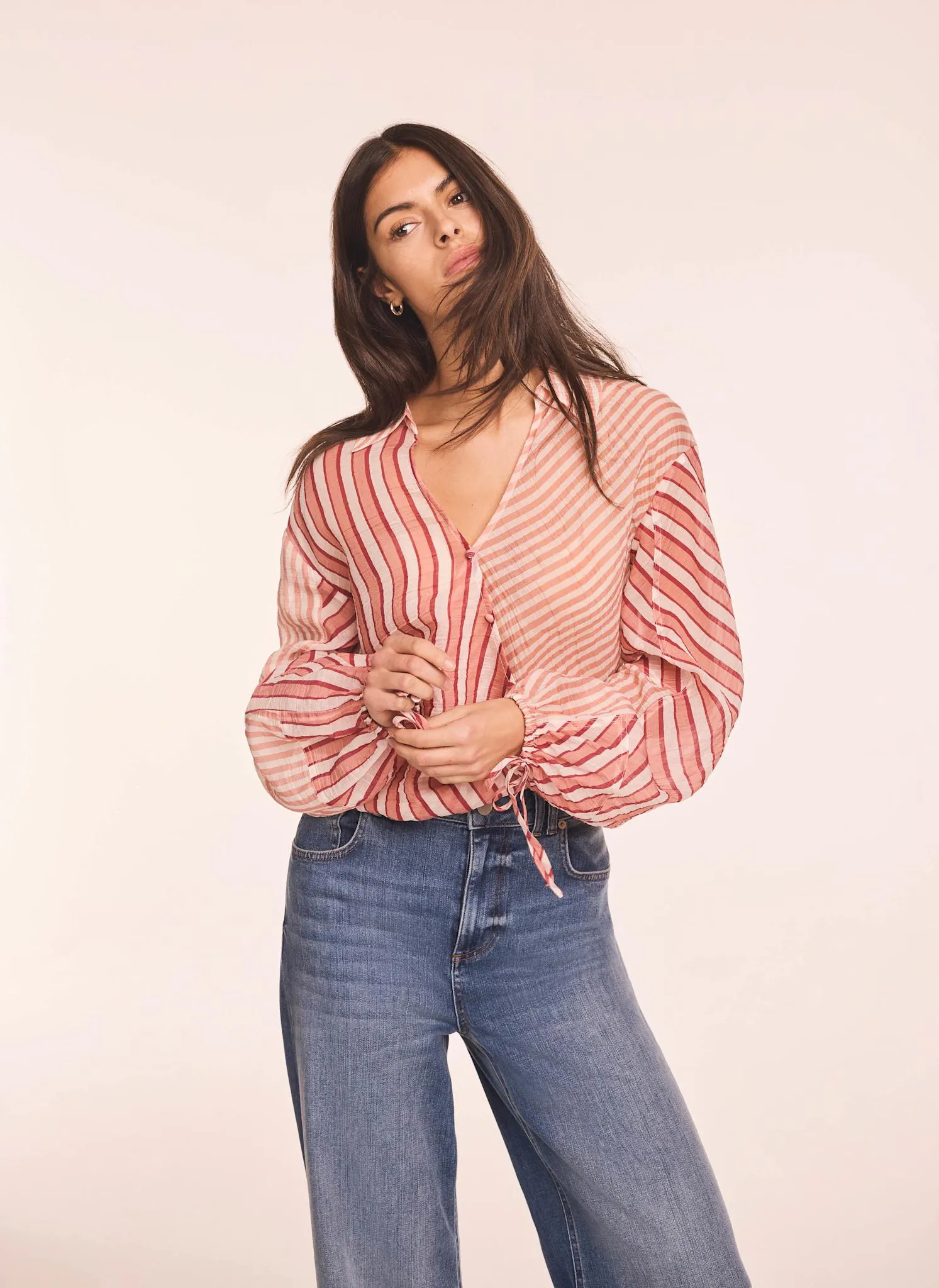 Orange Striped Wrap Shirt sold by Mint Velvet product image thumbnail 2