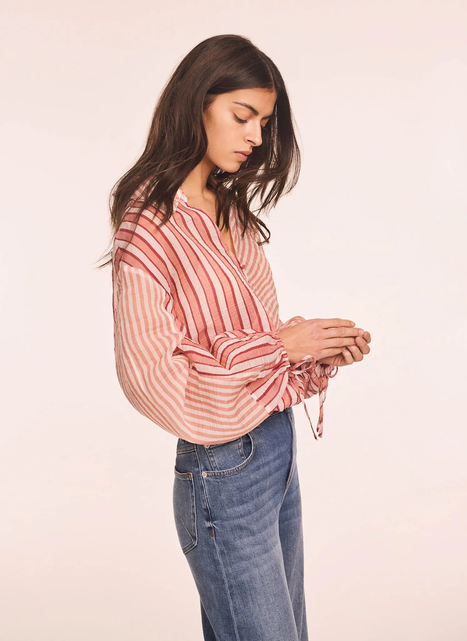 Orange Striped Wrap Shirt sold by Mint Velvet product image thumbnail 5