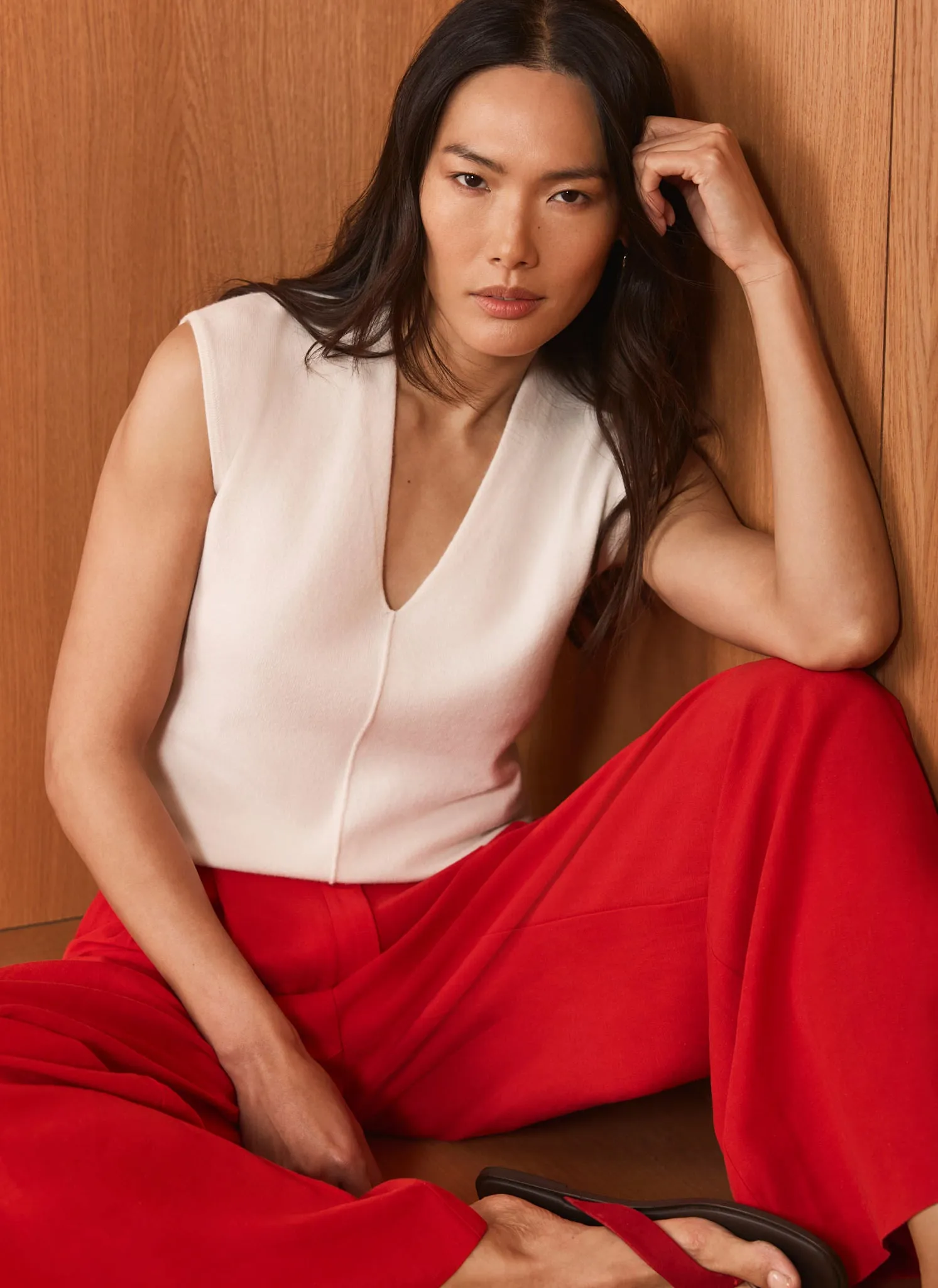 Cream Wool Blend Sleeveless Knit Top sold by Mint Velvet product image thumbnail 2