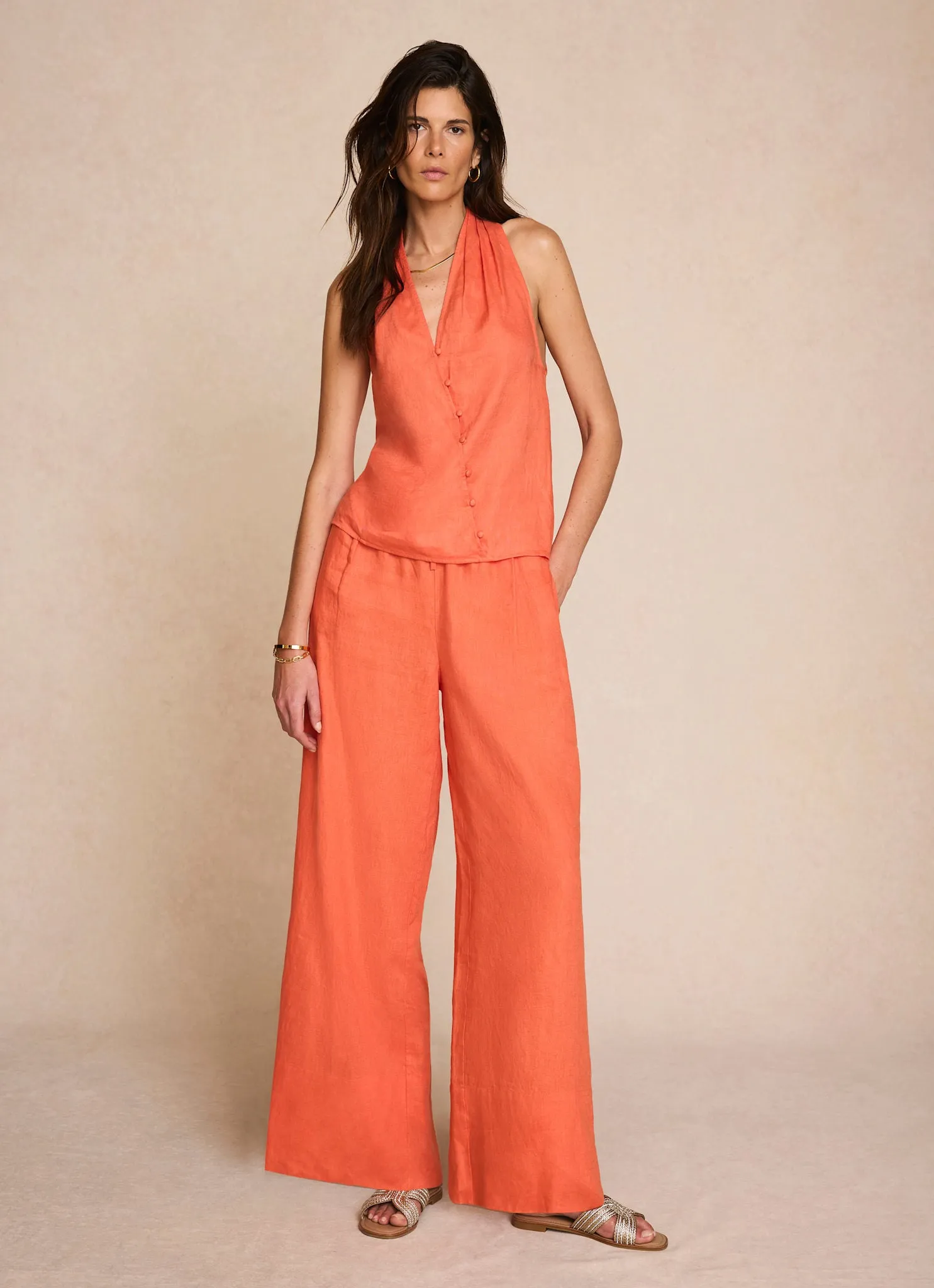 Orange Linen Halter Top sold by Mint Velvet product image thumbnail 5