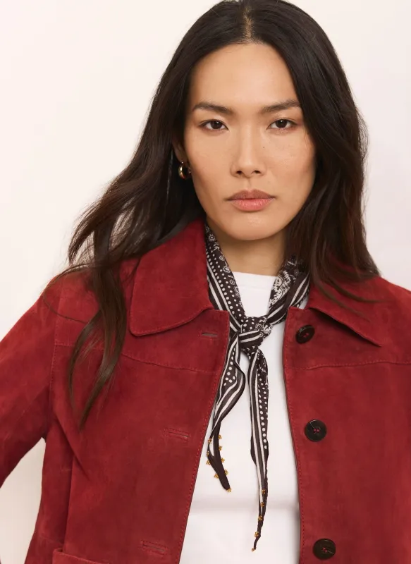 Brown Paisley Print Beaded Neck Scarf sold by Mint Velvet