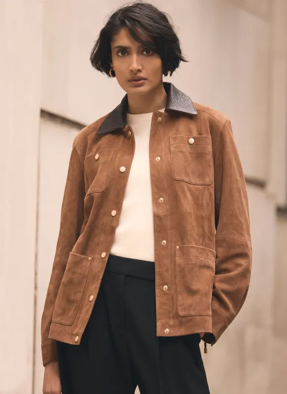 Tan Suede Barn Jacket made by Mint Velvet
