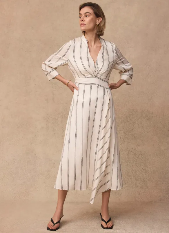 Neutral Striped Midi Dress sold by Mint Velvet