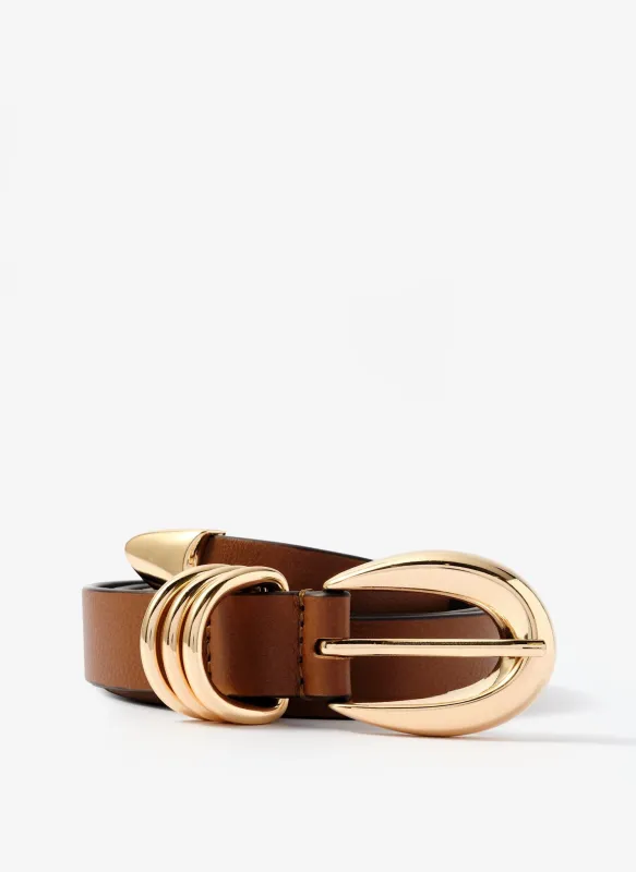 Tan Leather Buckle Belt sold by Mint Velvet