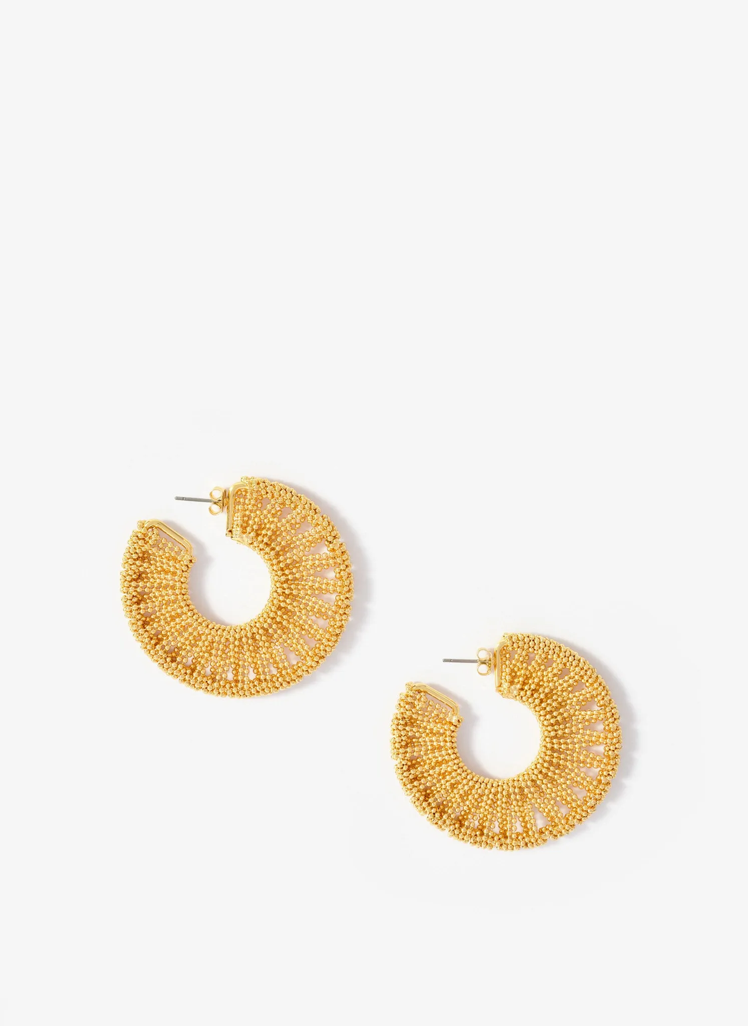 Gold Tone Beaded Hoop Earrings sold by Mint Velvet