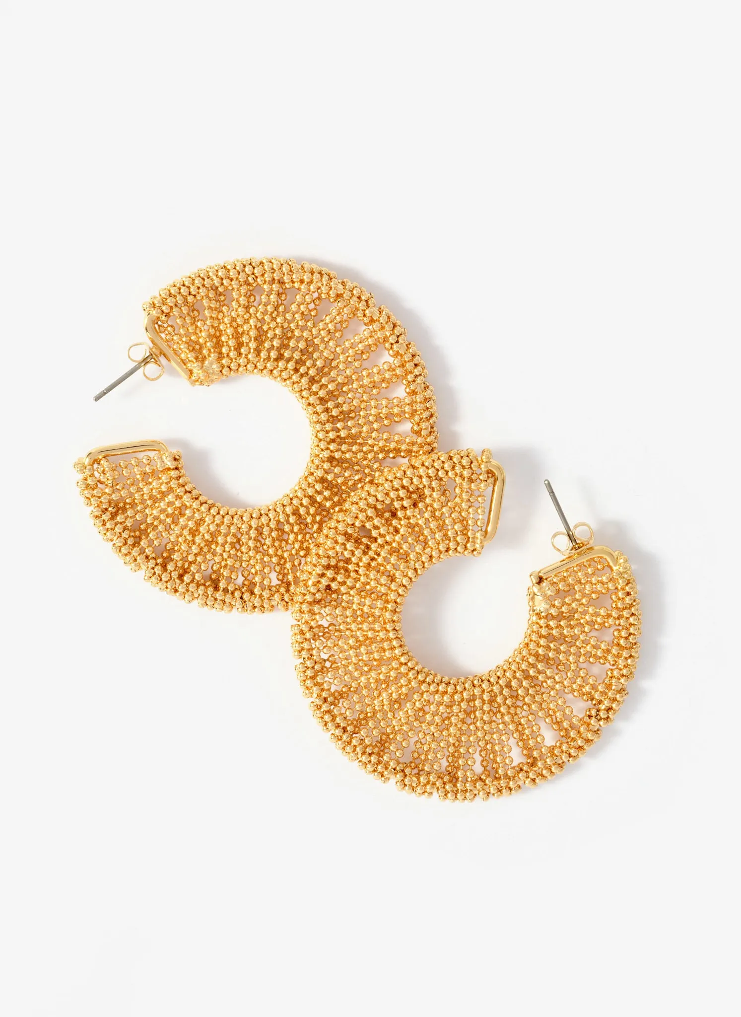 Gold Tone Beaded Hoop Earrings sold by Mint Velvet product image thumbnail 3