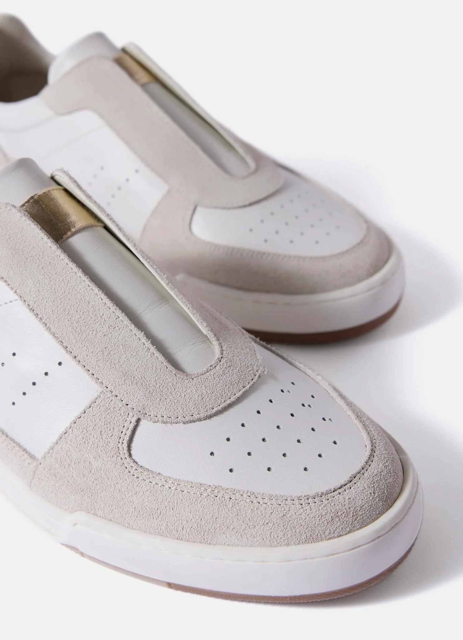 Rylie White Suede Slip On Trainers sold by Mint Velvet product image thumbnail 3