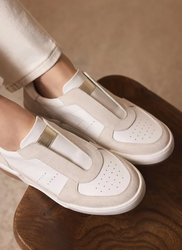 Rylie White Suede Slip On Trainers made by Mint Velvet