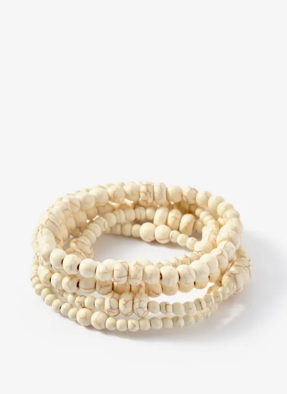 Cream Beaded Layered Bracelet made by Mint Velvet