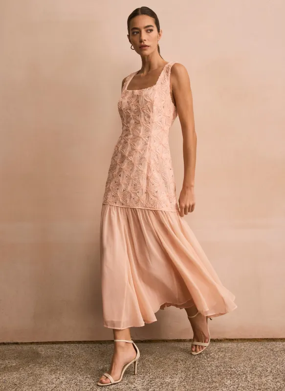 Pink Floral Texture Maxi Dress sold by Mint Velvet