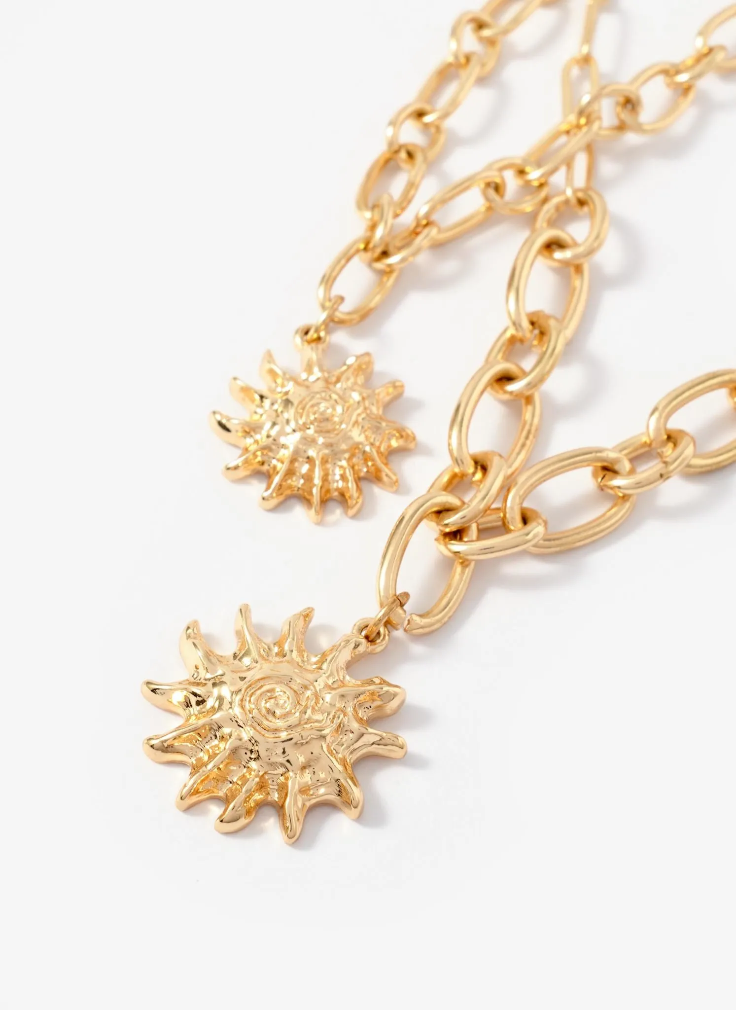 Gold Tone Double Layered Sun Necklace sold by Mint Velvet product image thumbnail 2
