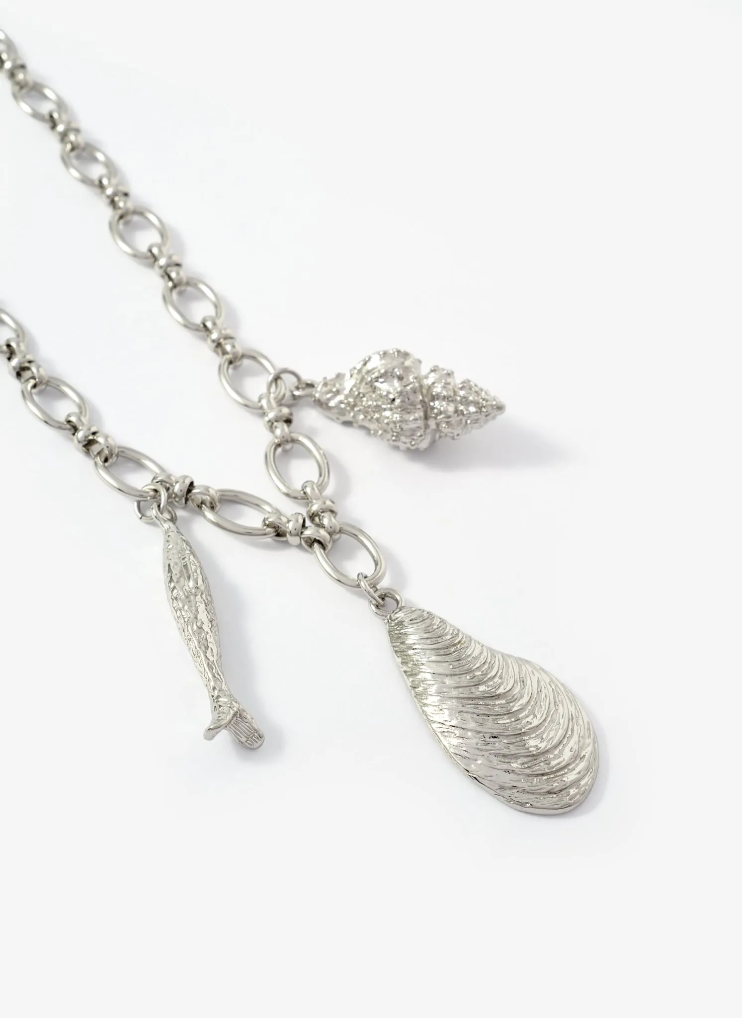 Silver Tone Shell Statement Charm Necklace sold by Mint Velvet product image thumbnail 3