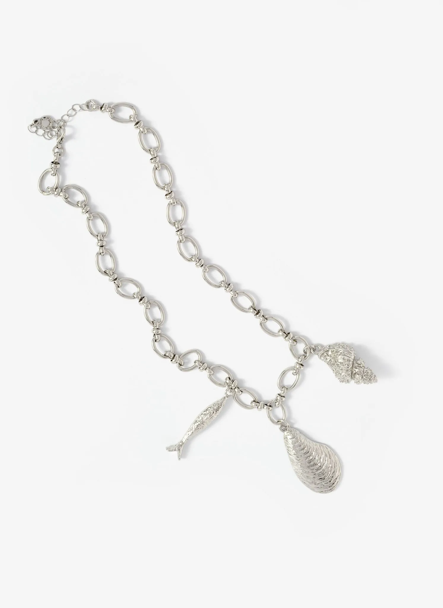 Silver Tone Shell Statement Charm Necklace sold by Mint Velvet product image thumbnail 2