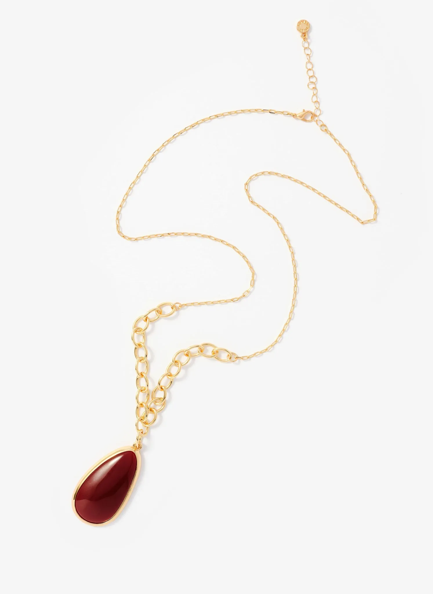Gold Tone Red Stone Pendant Necklace sold by Mint Velvet product image thumbnail 2