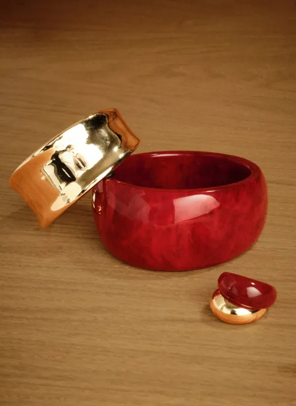 Red Resin Bangle made by Mint Velvet