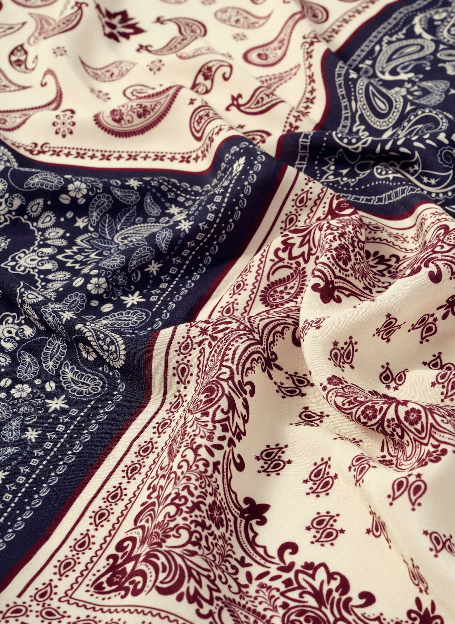 Navy Paisley Print Scarf sold by Mint Velvet product image thumbnail 2