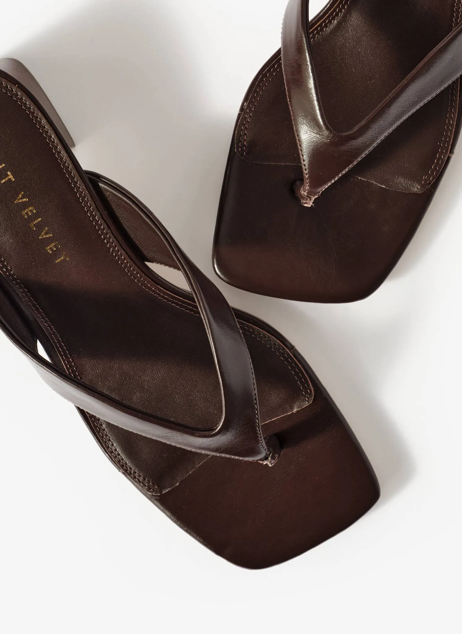 Millie Brown Leather Block Flip Flop Heels sold by Mint Velvet product image thumbnail 3