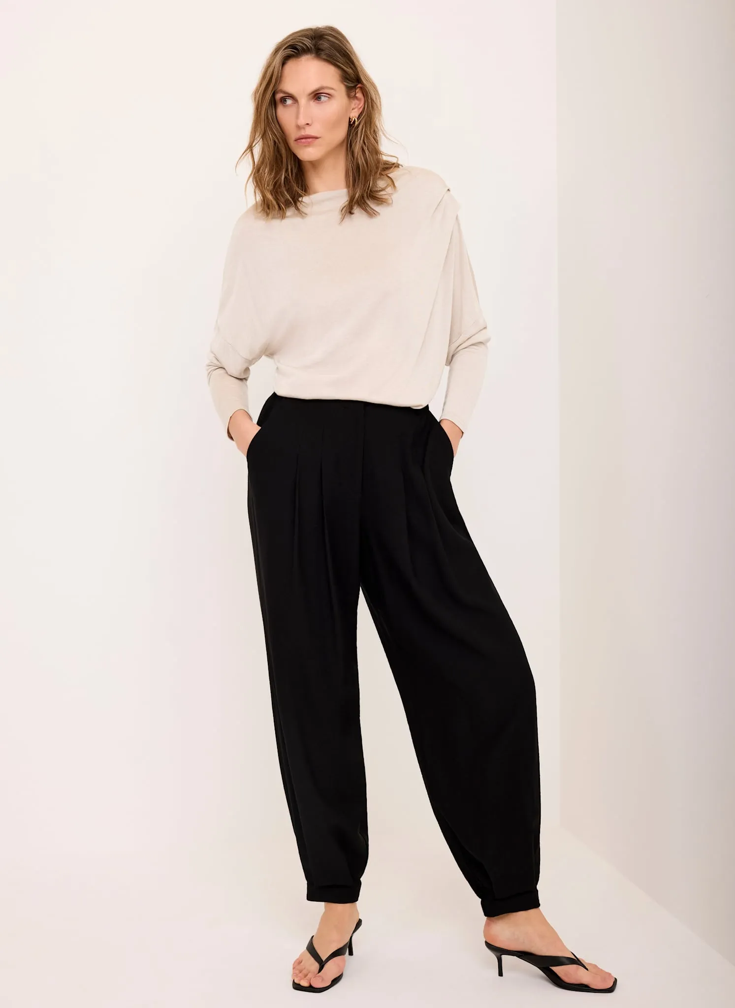 Neutral Metallic Ruched Long Sleeve Top sold by Mint Velvet product image thumbnail 4