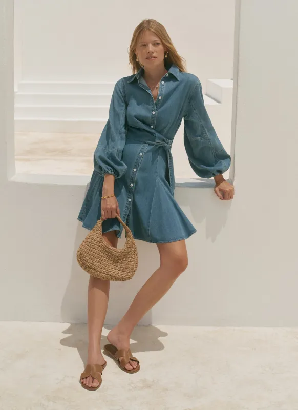 Mid Indigo Denim Mini Shirt Dress sold by Mint Velvet