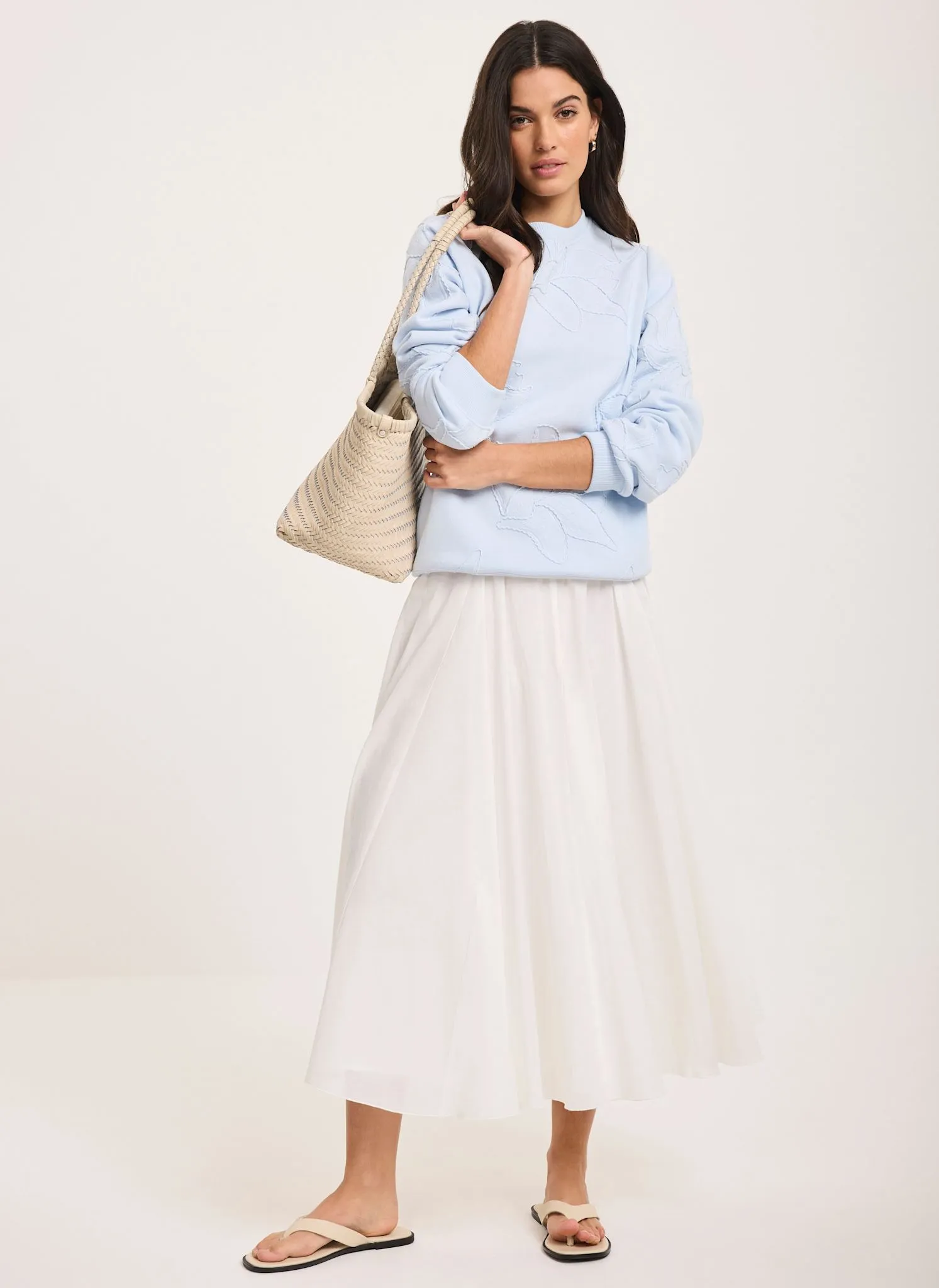 Pale Blue Embroidered Sweatshirt sold by Mint Velvet product image thumbnail 5