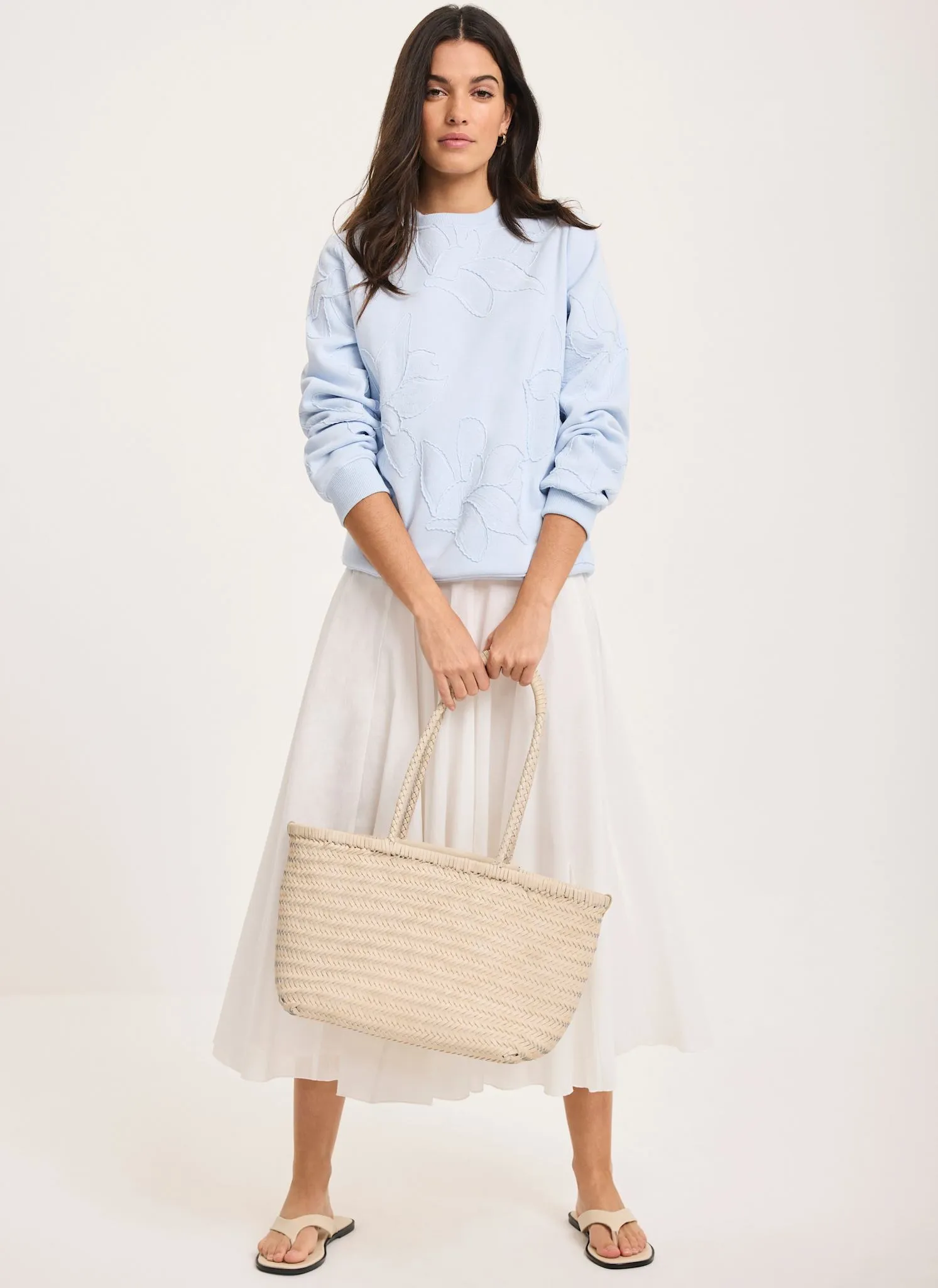 Pale Blue Embroidered Sweatshirt sold by Mint Velvet product image thumbnail 3