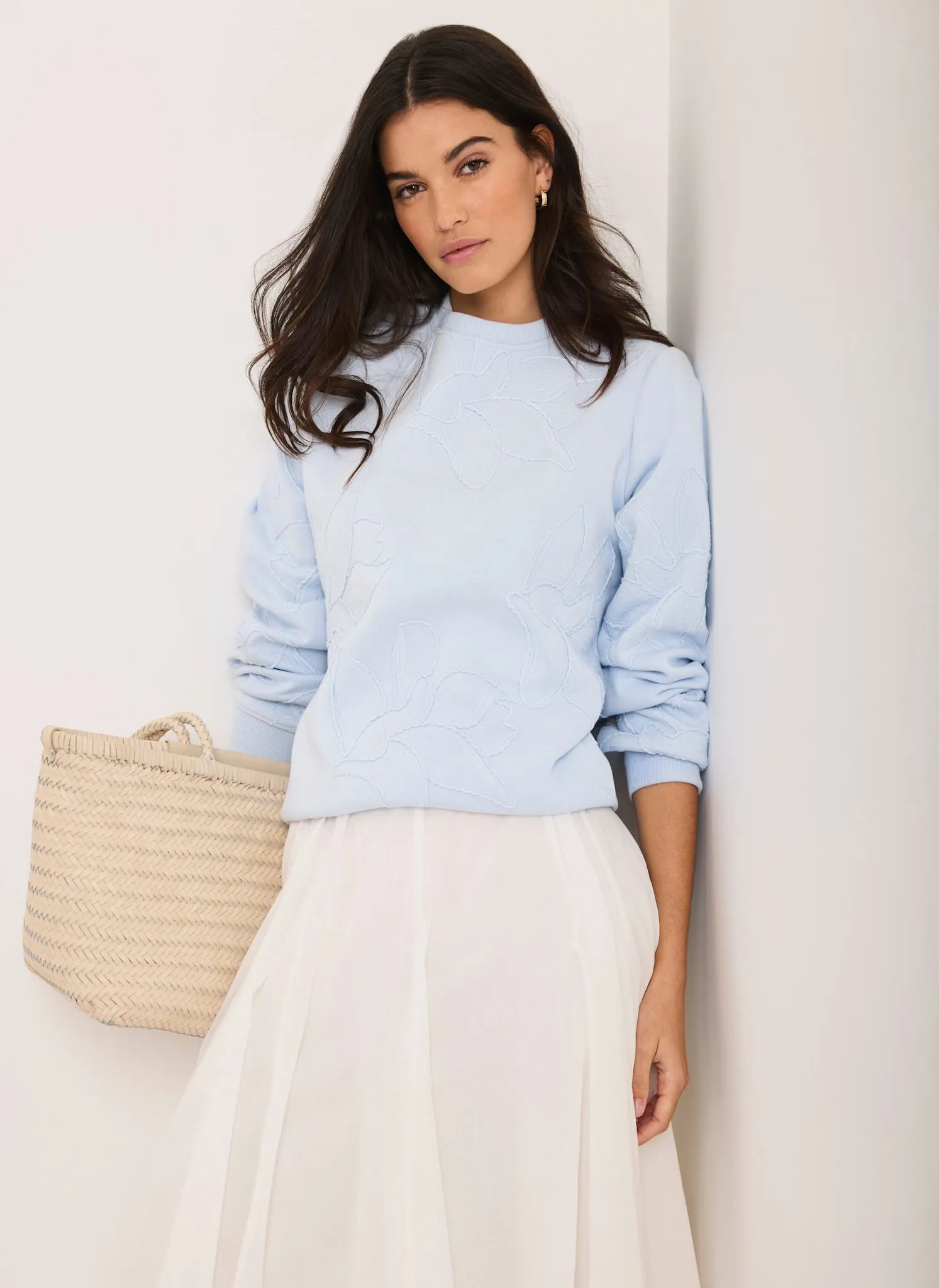 Pale Blue Embroidered Sweatshirt sold by Mint Velvet product image thumbnail 2