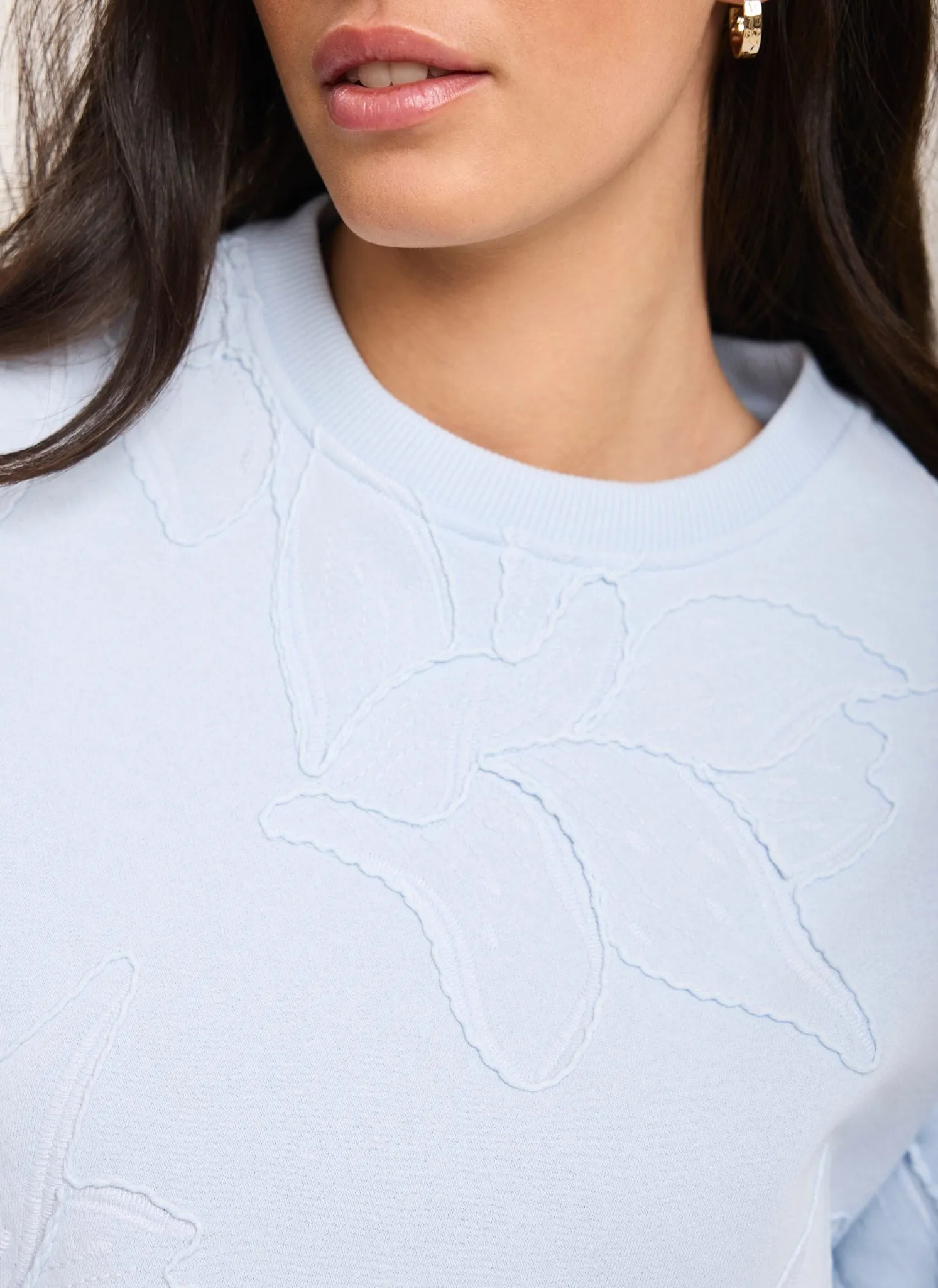 Pale Blue Embroidered Sweatshirt sold by Mint Velvet product image thumbnail 4