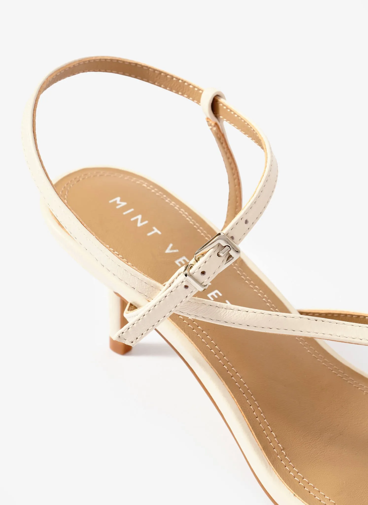 Eli Cream Leather Strappy Kitten Heels sold by Mint Velvet product image thumbnail 3