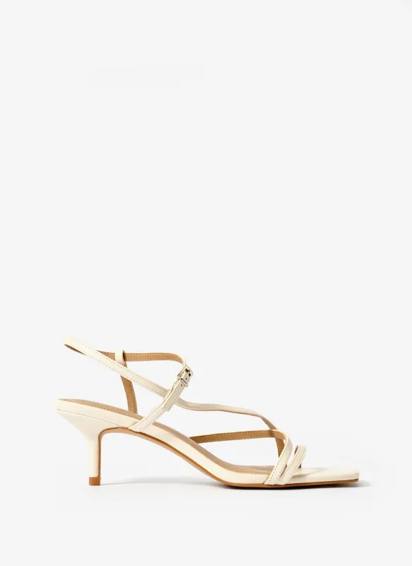 Eli Cream Leather Strappy Kitten Heels sold by Mint Velvet