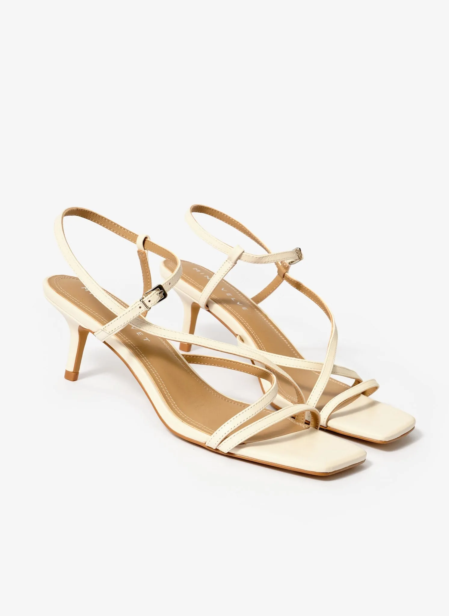 Eli Cream Leather Strappy Kitten Heels sold by Mint Velvet product image thumbnail 2