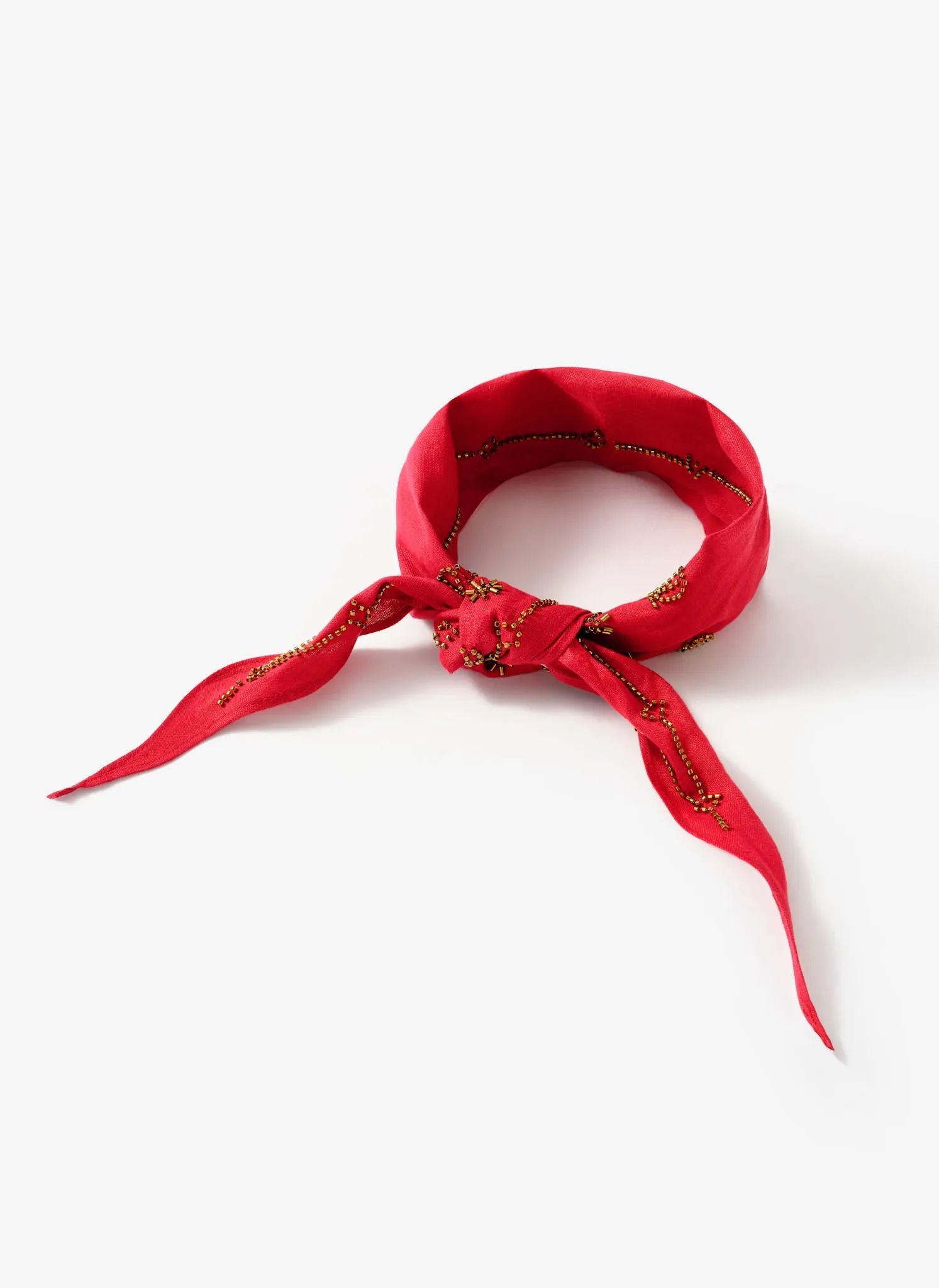 Red Linen Embellished Neck Scarf sold by Mint Velvet product image thumbnail 5