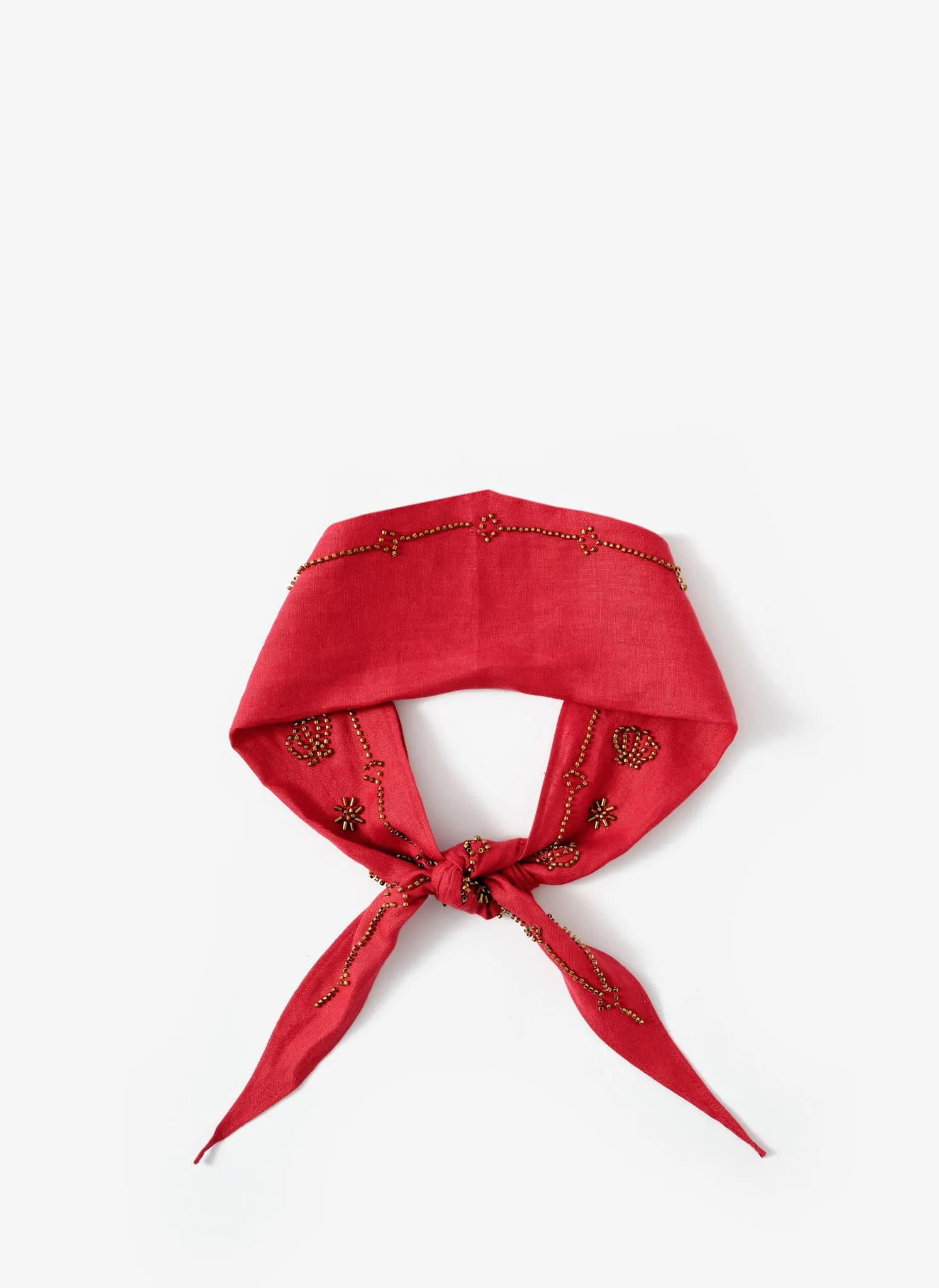 Red Linen Embellished Neck Scarf sold by Mint Velvet product image thumbnail 3