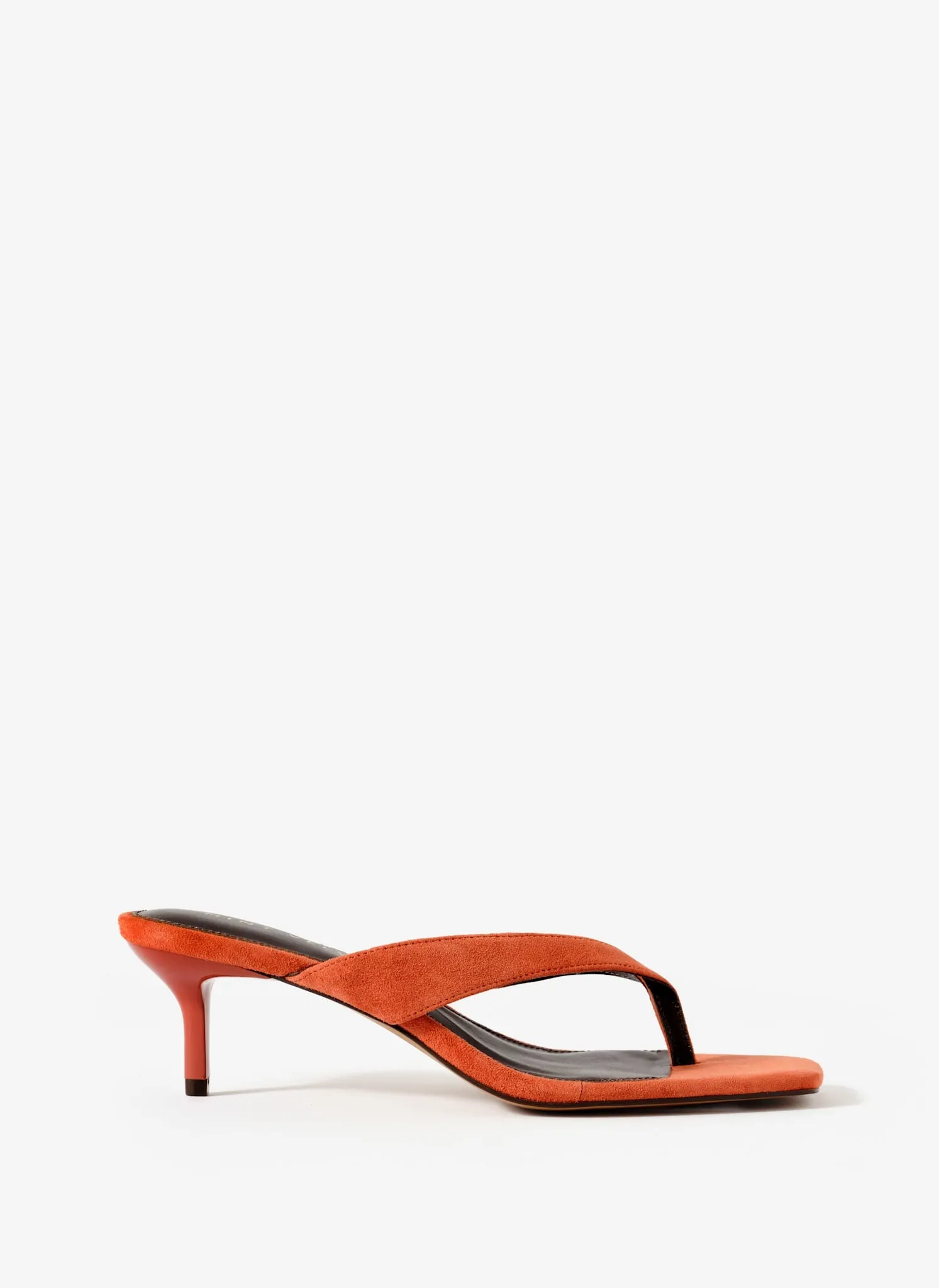 Betty Orange Suede Flip Flop Heels sold by Mint Velvet