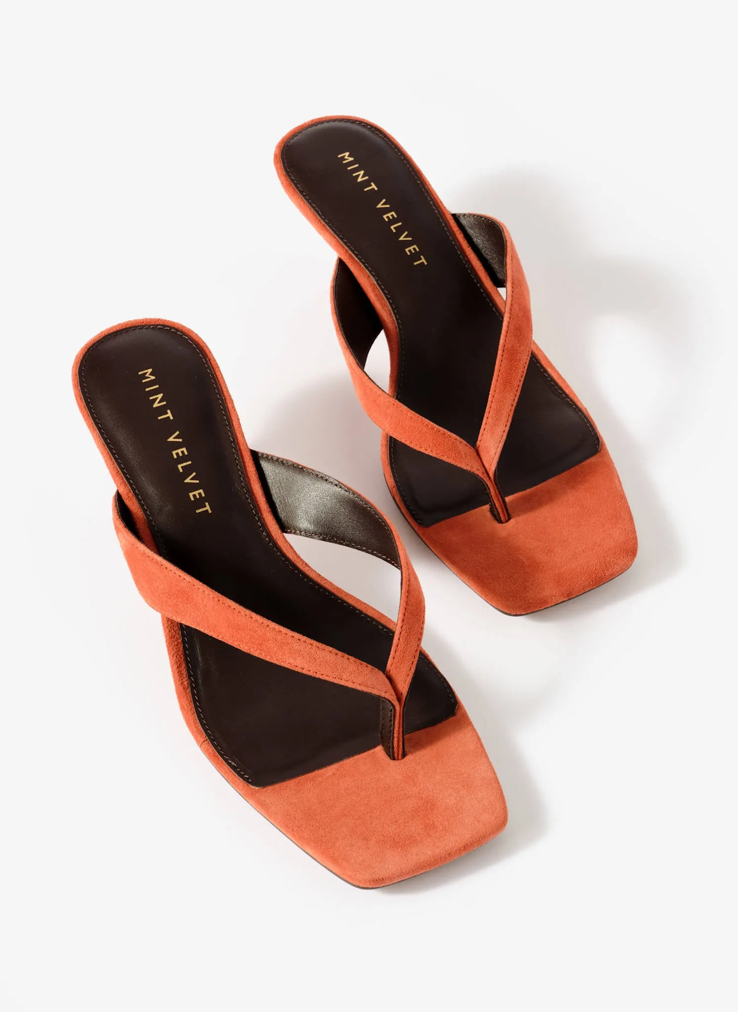 Betty Orange Suede Flip Flop Heels sold by Mint Velvet product image thumbnail 2