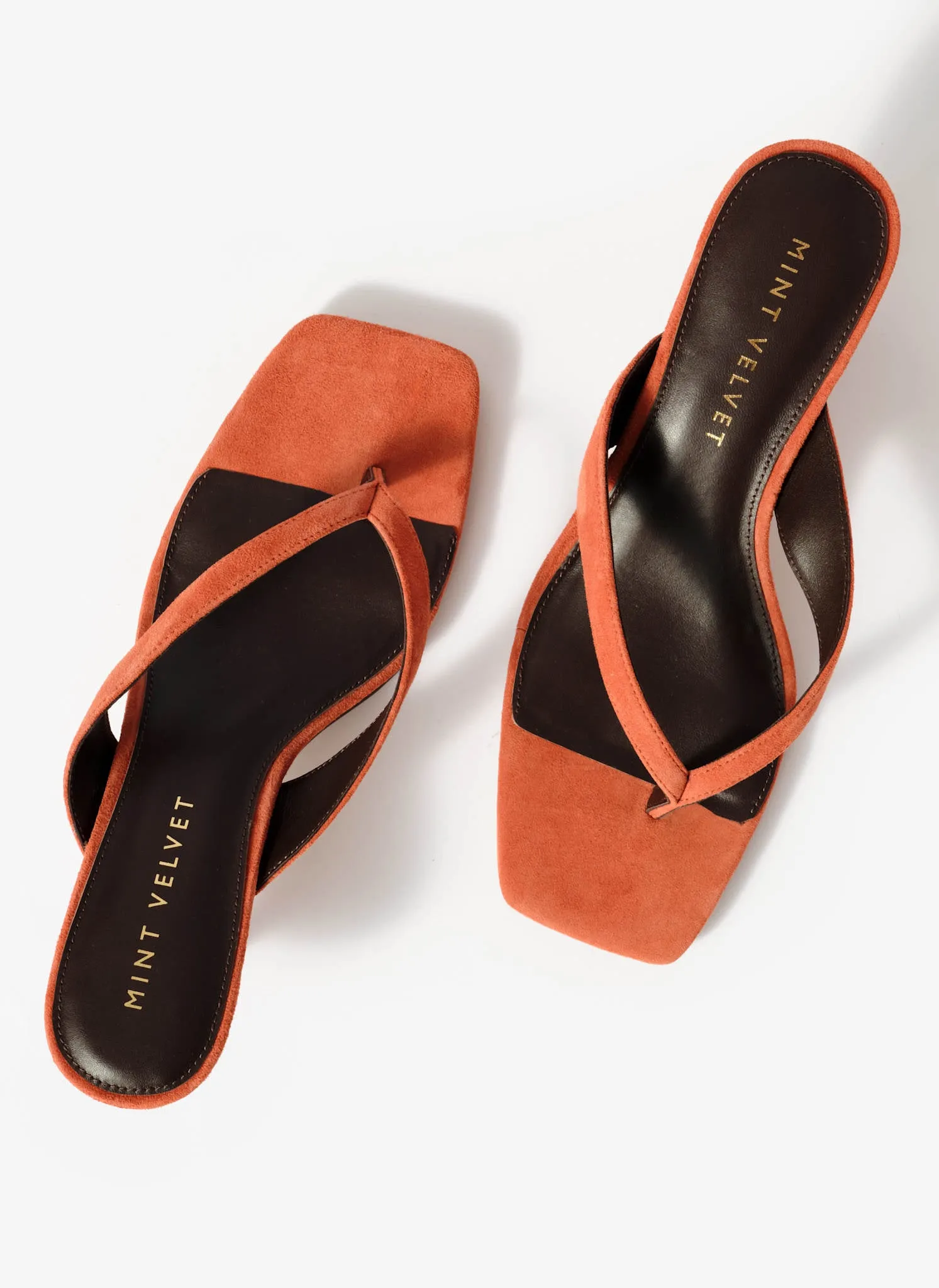 Betty Orange Suede Flip Flop Heels sold by Mint Velvet product image thumbnail 4