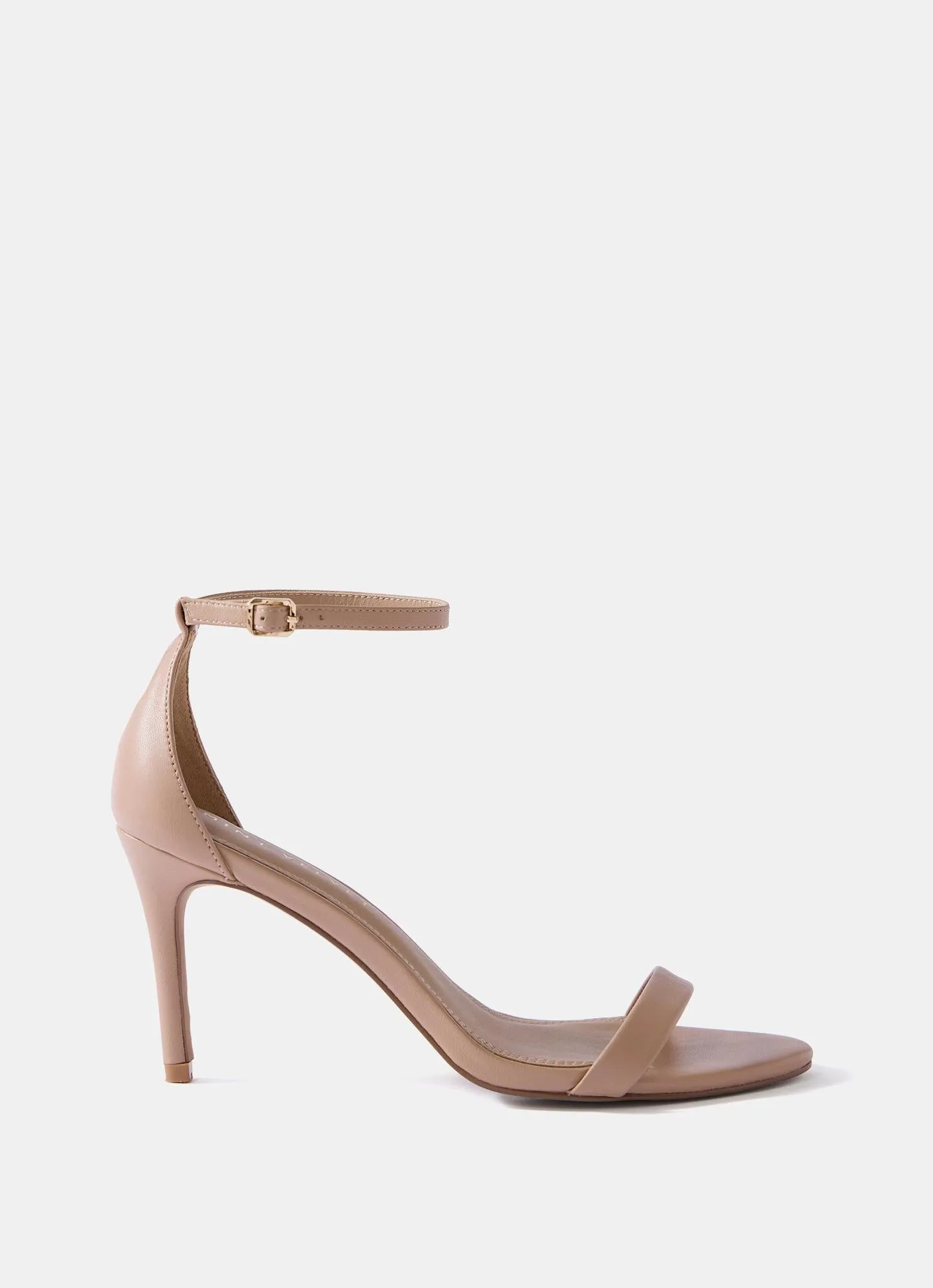 Skye Neutral Leather Strappy High Heels sold by Mint Velvet