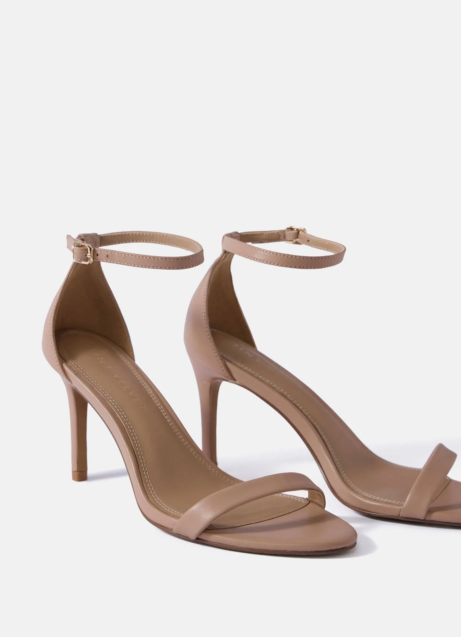 Skye Neutral Leather Strappy High Heels sold by Mint Velvet product image thumbnail 5