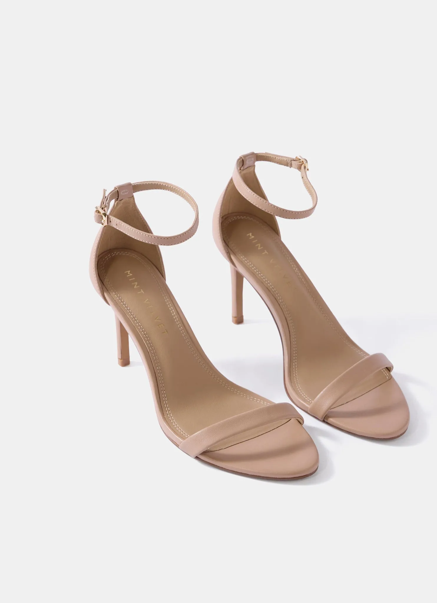 Skye Neutral Leather Strappy High Heels sold by Mint Velvet product image thumbnail 3