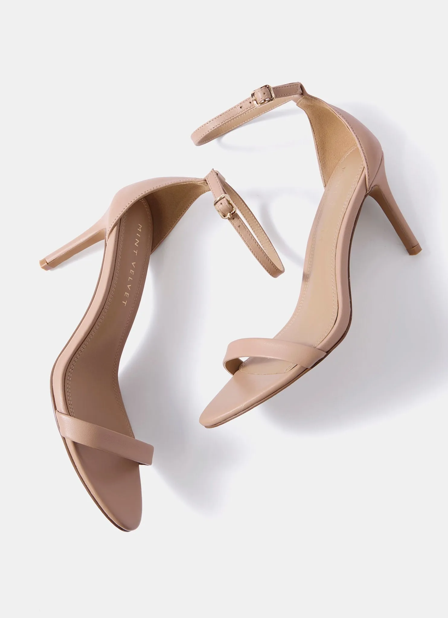 Skye Neutral Leather Strappy High Heels sold by Mint Velvet product image thumbnail 4