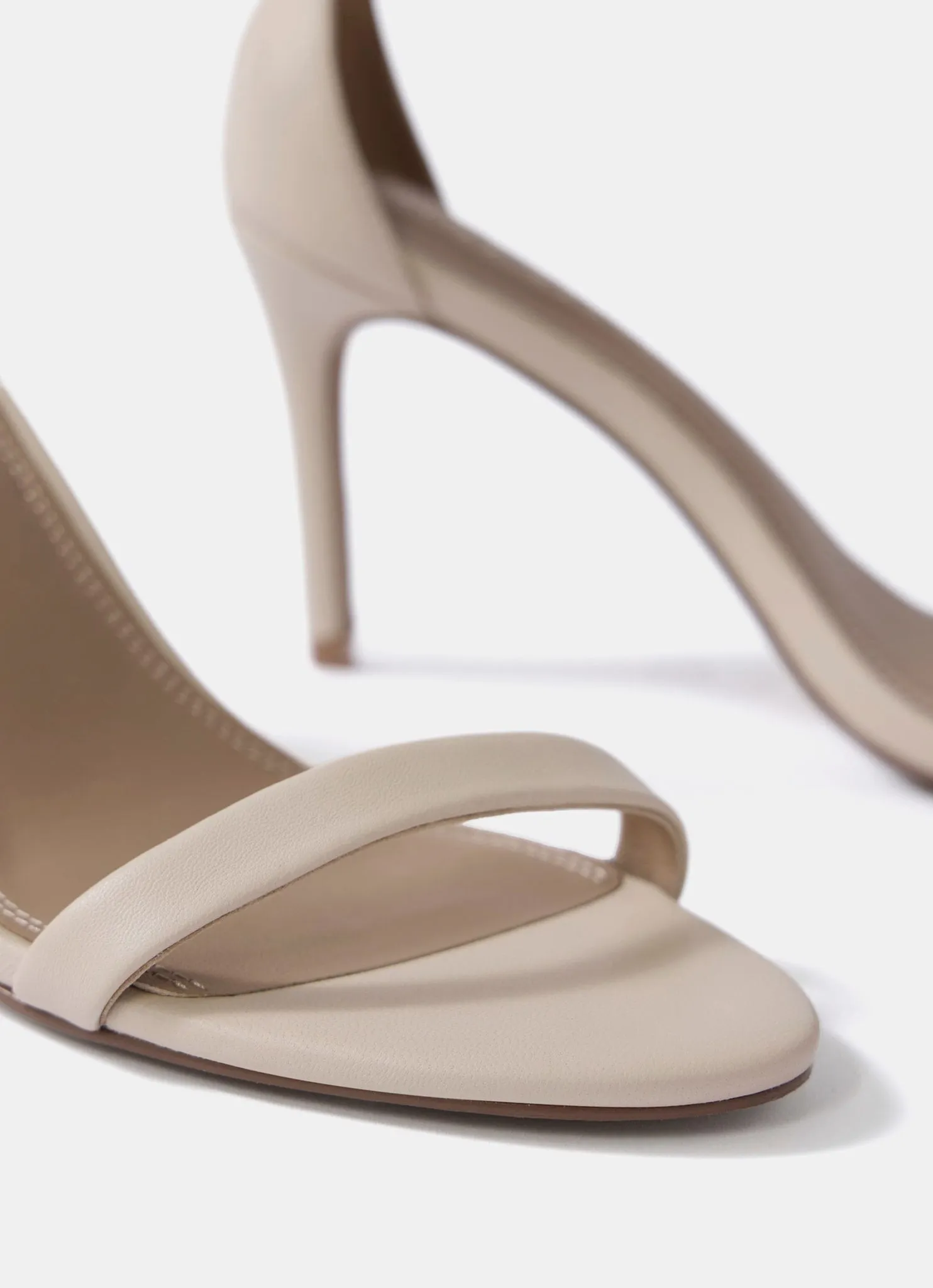 Skye Cream Leather Strappy High Heels sold by Mint Velvet product image thumbnail 5