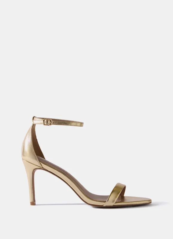 Skye Gold Leather Strappy High Heels sold by Mint Velvet