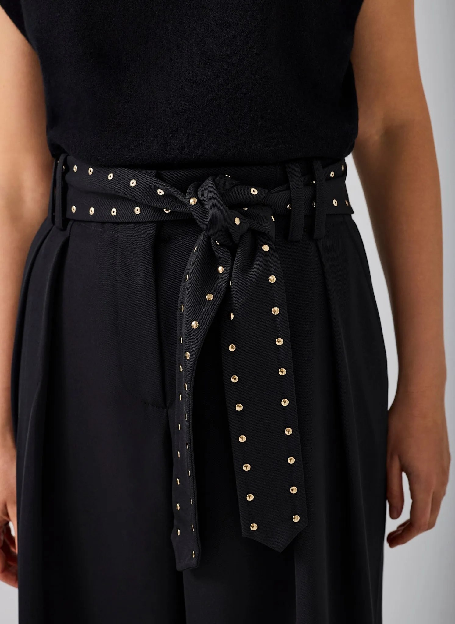 Black Belted Wide Trousers sold by Mint Velvet product image thumbnail 4