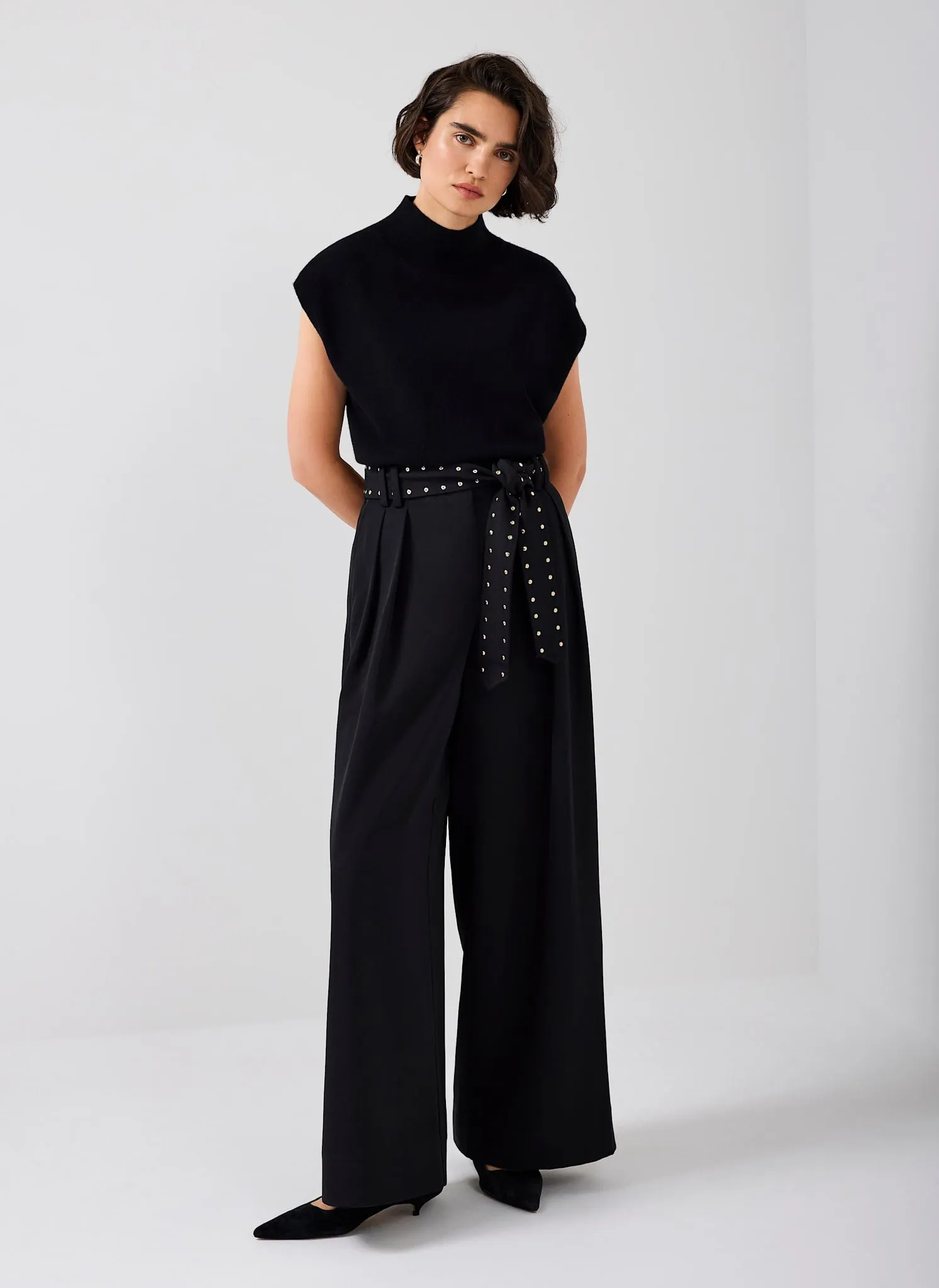 Black Belted Wide Trousers sold by Mint Velvet product image thumbnail 2