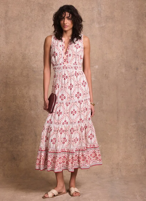Pink Geo Print Maxi Dress made by Mint Velvet