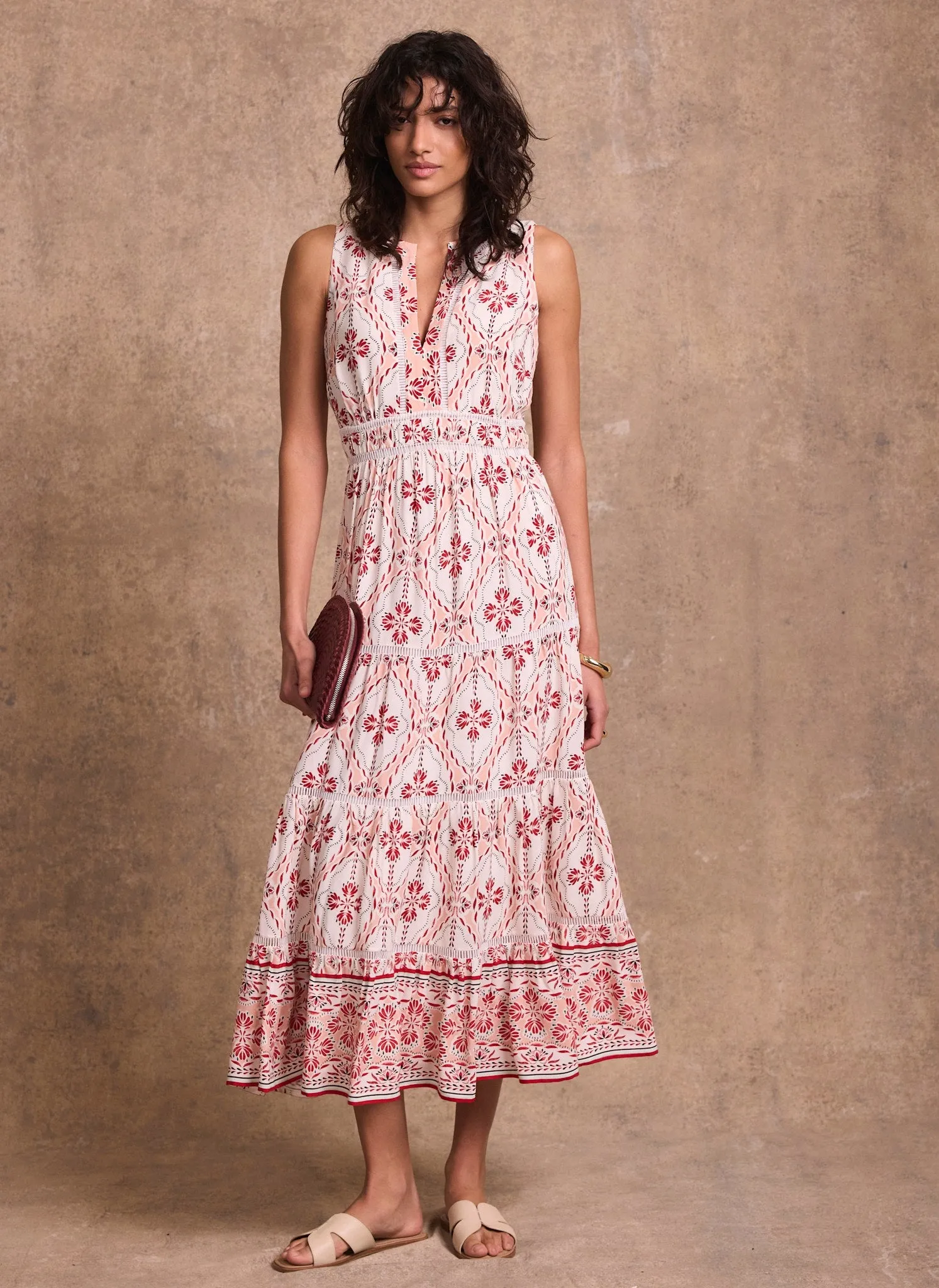 Pink Geo Print Maxi Dress sold by Mint Velvet