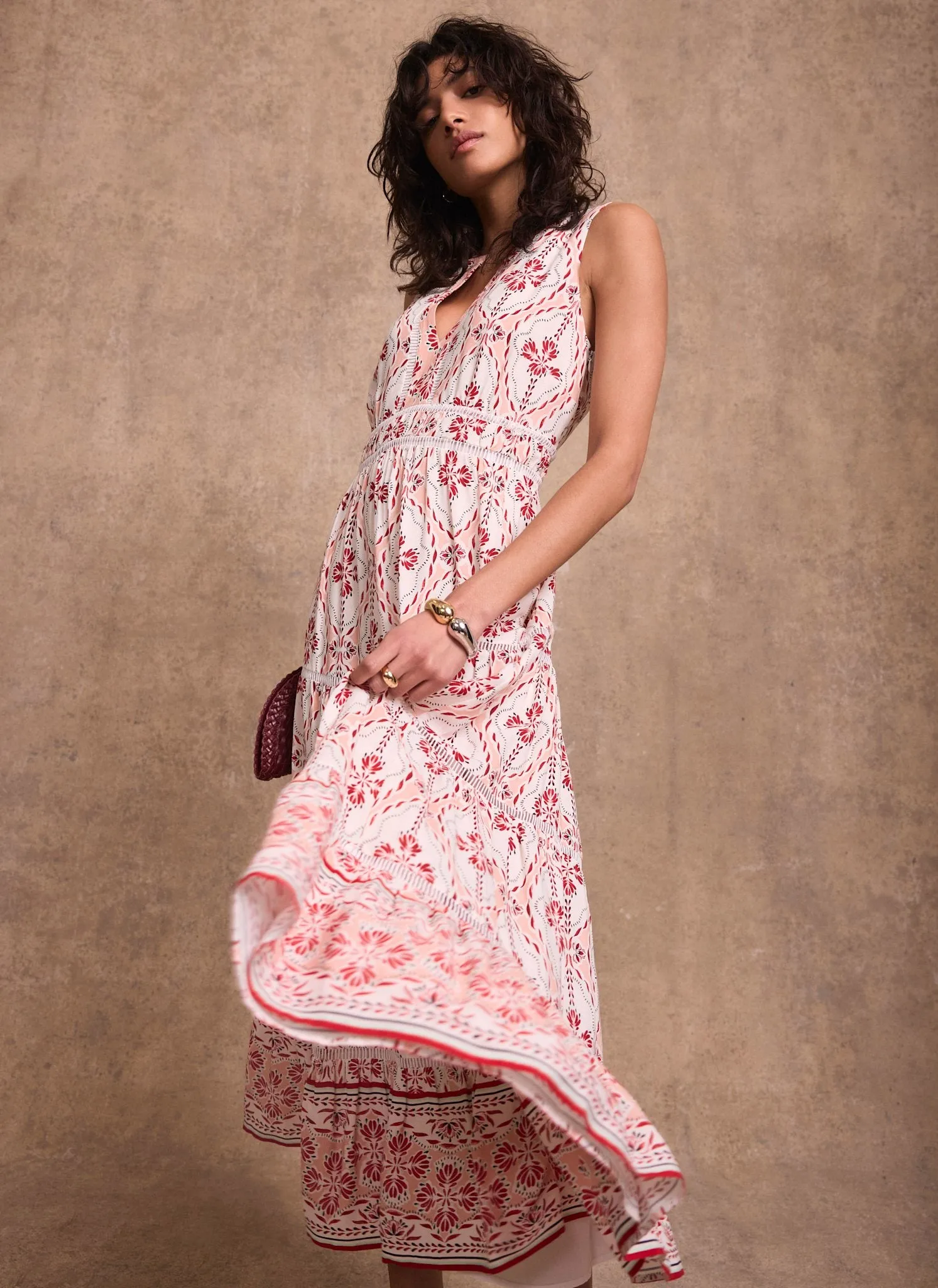 Pink Geo Print Maxi Dress sold by Mint Velvet product image thumbnail 2