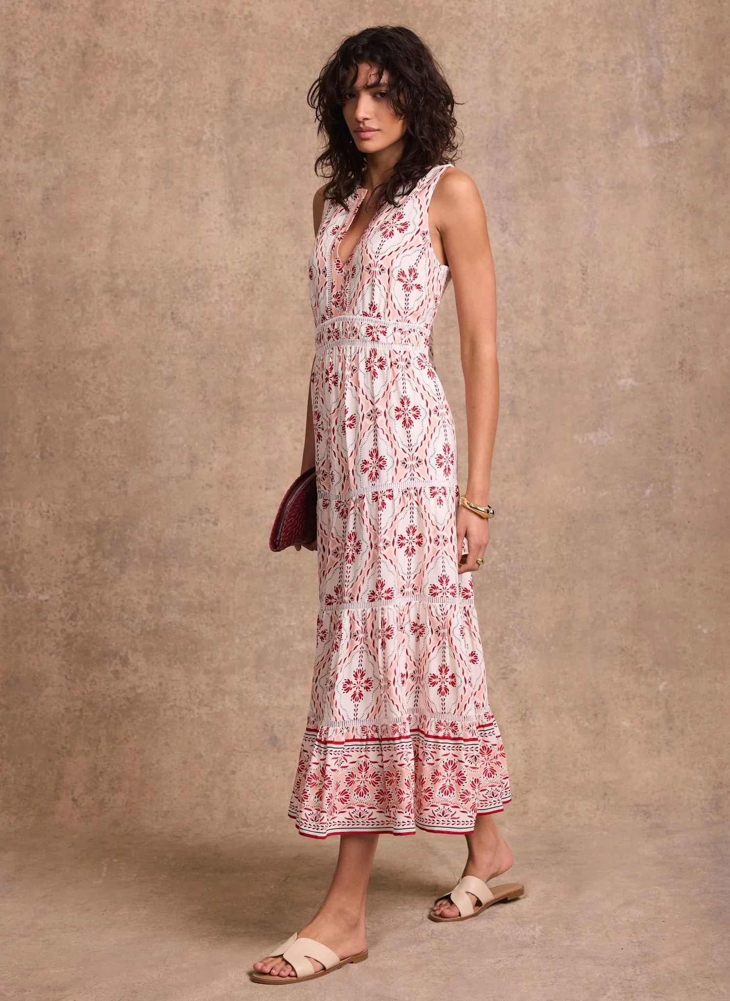 Pink Geo Print Maxi Dress sold by Mint Velvet product image thumbnail 4